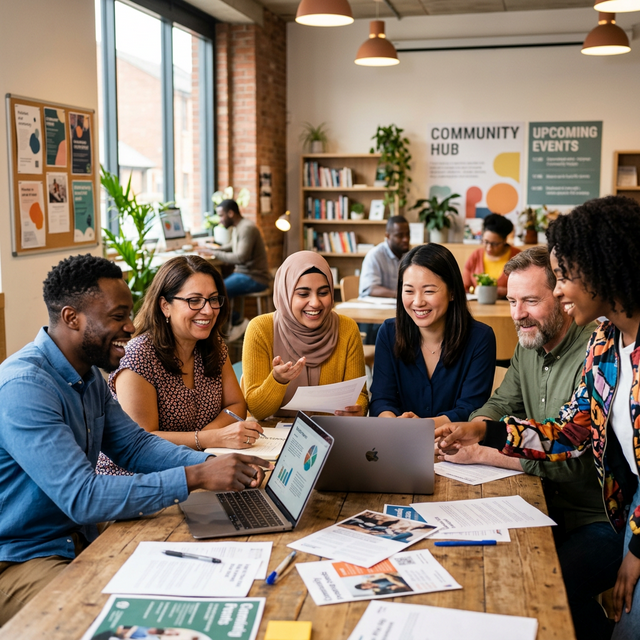 Mitglieder eines Nürnberger Vereins arbeiten gemeinsam an einem Projekt